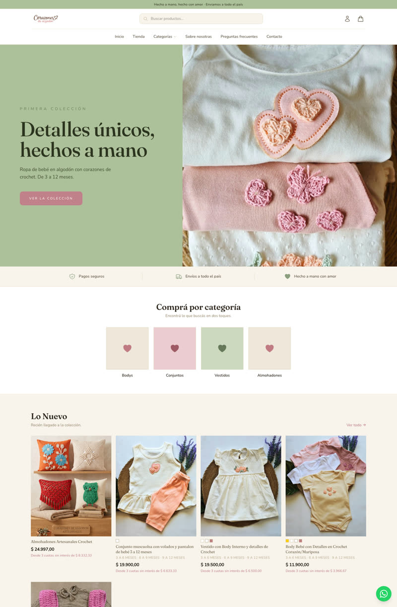 Web de Corazones de Algodón